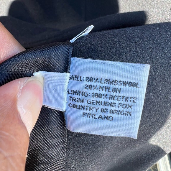 Black Full Length Coat with fur collar - Picture 3 of 5